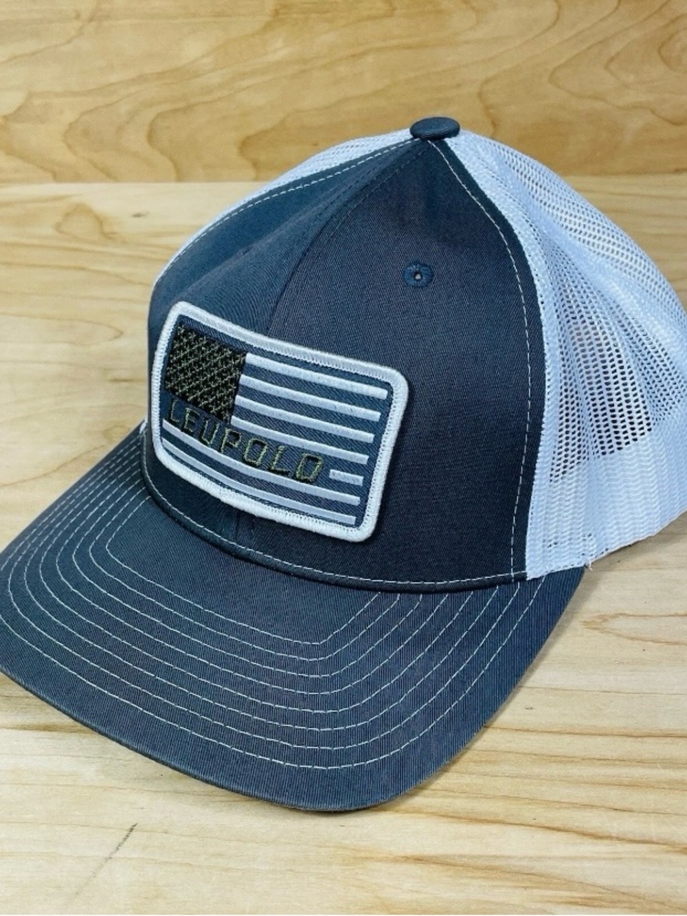 Richardson Original 112 Trucker Hat American Flag Grey White ADJ Mesh Ball Cap